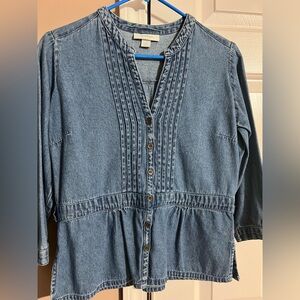 Dressbarn Blue Denim Top